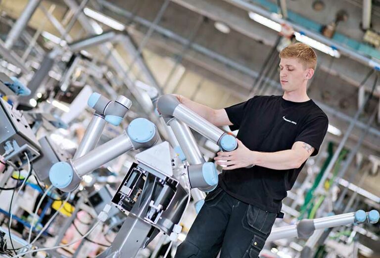 Engineers at Universal Robots working during Covid 19
