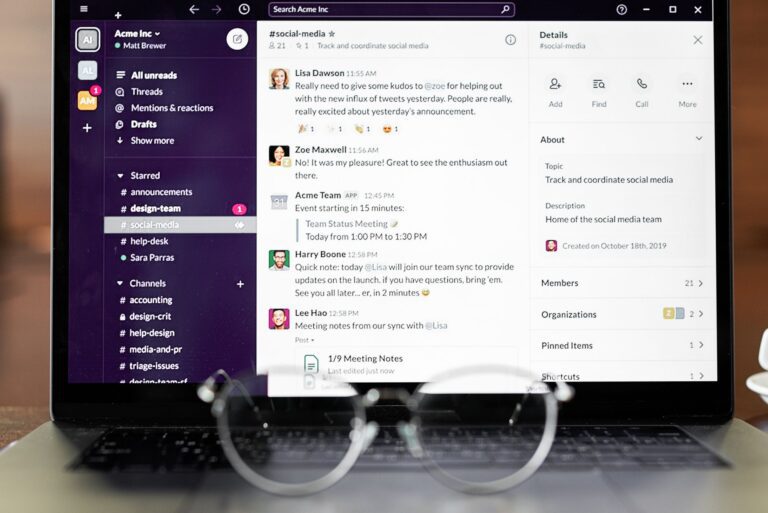 Team nutzt Software fuer digitale Zusammenarbeit am Laptop